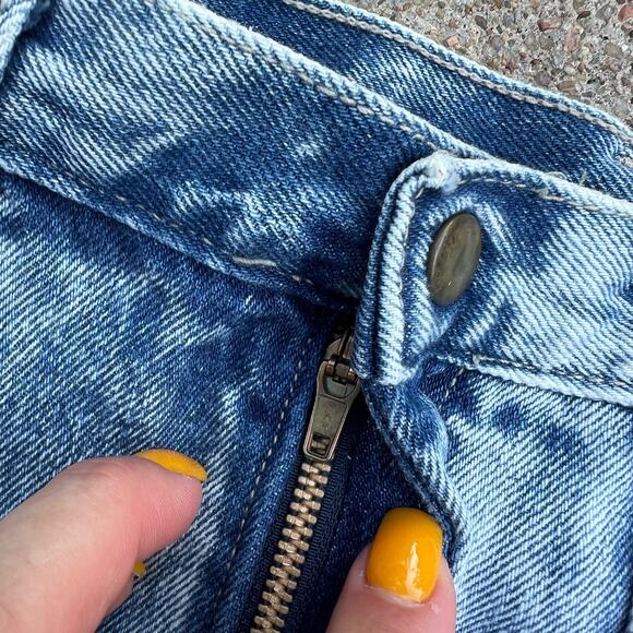 Vintage 80s Candies Acid Wash High Waist Pleated Pencil Skirt 7/8 - Picture 7 of 10